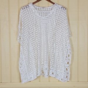 NWT Monoreno lacey hooded cover-up size Small  Color:  White
